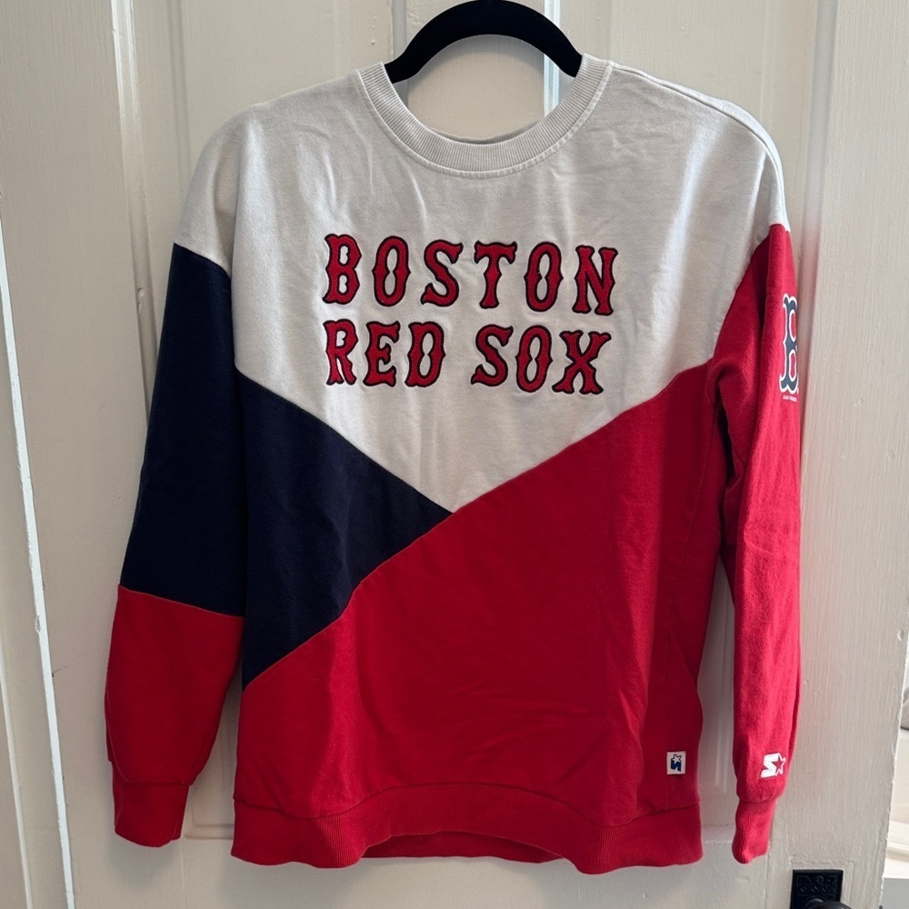 STARTER // Boston Red Sox Tri-Color Crewneck Sweater